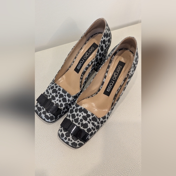 Sergio Rossi Glittered leopard-print woven print - Picture 4 of 4